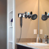 Buwico BUBM Wall Mount Holder for Dyson Supersonic Hair Dryer, Diffuser,Cable Plug and Two Nozzles, Aluminum Alloy,Easy Installation