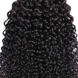 Brazilian Virgin Kinky Curly Human Hair 3 Bundles 8A 100% Unprocessed Curly Wave Human Hair Bundles Kinky Hair Weave Natural Black Color(10-12-14)