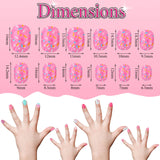 168 Pieces Girls Press on Nails 7 Days Fake Nails Artificial Nail Tips Children Full Cover Short False Fingernails for Girls Kids Gift Nail Art Decoration, 7 Boxes (Dark Pink Theme)