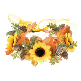 Floral Fall Sunflower Halo Wedding Crown Flower Girls Headband Birthday Party Headpiece FL-18