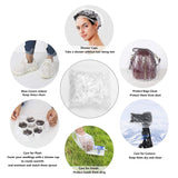 MerLerner 160 PCS Shower Caps Disposable, Larger & Thicker Clear Waterproof Plastic Elastic Hair Bath Caps Gloves More Economical Protect Hands, Travel Spa, Hair Solon, Indoors and Outdoors