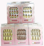 Solid Color or Clear Color False Nail Tips (Half tips or full cover tips) for Professional Beauty Salon or Personal DIY use (120PCS #201-8-5 Full Tips 5 Metallic Colors)