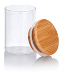 2.3 oz Premium Borosilicate Clear Glass Jars with Bamboo Silicone Sealed Lid (6 Pack)