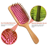 Natural Wooden Paddle Hair Brush,Detangler Brush,Massage Scalp Brush for Long Short Curly Thick Thin Hair for Men Women Kids, Massaging Scalp, Reducing Tangle & Hair Breakage, Promoting Hair Growth