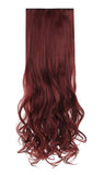 XBwig 6pcs 14 Clips Double Weft Hair Extensions 20"23 Inch Wavy Curly Straight Full Head Clip In On Hairpiece 160g（20"-Curly Wine Red）