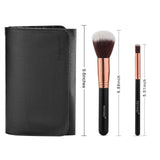 Refand Makeup Brushes, 18pcs Face Brushes Cosmetics Kabuki Foundation Powder Concealers Blending Eye Shadows Professional Make Brushes Kit with Pu Leather Storage Bag Rose Gold Black