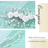 Campsis Cute Princess Wedding Headpiece White Flower Headband Pearl Wedding Hair Accessories for Girl and Women Bridal Wedding Tiaras for Flower Girl and Bridal.