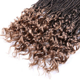 Yisimei Straight Senegalese Twist Hair Wavy Ends 18 inch 6 Packs/Lot with Gifts Low Temperature Fiber Braids Wavy Ends Synthetic Hair Extensions Senegalese Crochet Straight Hair(18" 6PACKS, T27)