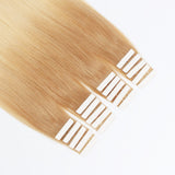 ABH AmazingBeauty Hair Pre-Taped 50g/20pcs Remy Human Hair Ombre Blonde Skin Weft Hair Extensions, Invisible, Seamless, Two Toned Dark Dirty Blonde Fading into Platinum Ash Blonde T12-60, 14 Inch