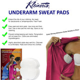 Kleinert’s Disposable Peel & Stick Absorbent Underarm Pads. 12 Pads (6 Pair) Style # MW-4900. Measures 5" W x 5 3/4" L. Discreet, Comfortable, Sweat Free, Odor Blocker, Peel and Stick Dress Shields