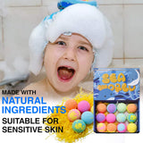 Kids Bath Bombs With Toys Inside, Cosmetic skin safe colorants ingredients Bubbles Bath Rich in Cocoa and Shea butter, Gentle and Kids Safe Spa Bath Fizz Balls Kit