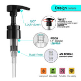 Amorix 3PCS Dispenser Pump | Shampoo and Conditioner Bottle Pump 28/410 Black Dispensing Pump Fits 33.8 oz 1 Liter Bottles with Free Funnel for Lotion, Beauty Products, Castile Liquid Soap