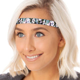Hipsy Women's Adjustable NO SLIP Pastel Flowers Skinny Headband Gift Packs (Skinny Black/Mint/Glitter 5pk)