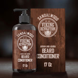 Beard Conditioner w/Argan & Jojoba Oils - Softens & Strengthens - Sandalwood Scent - Beard Conditioner w/Beard Oil (17oz Conditioner)