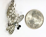 12 Pieces Set Dragonfly Style Crystal Barrette With Silver Color Metal Clip 5 Different Crystal Color