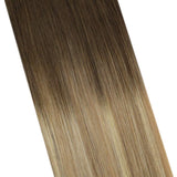Moresoo Clip in Hair Extensions 18 Inch Remy Hair Extensions Clip in Human Hair Clip on Hair Color #6 Medium Brown to #14 Honey Blonde and #26 Blonde Hair Extensions Human Hair Clip in 7pcs 100g