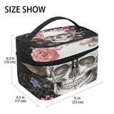 Makeup Bag Rose Skull Travel Cosmetic Bags Organizer Train Case Toiletry Make Up Pouch