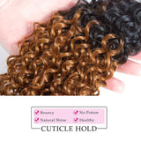 Seelaak Ombre Curly Hair Bundles Two Tone 1b/30 Kinky Curly Bundles Ombre Brown 3 Bundles Remy Hair 10A Grade Brazilian Virgin Human Hair Extension for Black Women (10 12 14)