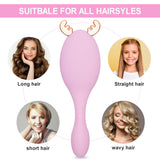 GLAMMIE Detangling Brush Hair Brush with Scrunchy Detangler Brush with Ultra-soft Bristles Tangle Free Brush for Women, Girls Anti-Static Brush, Pink