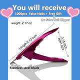 1000pcs Clear and Natural French False Nails Tips Press on Fake Nails Acrylic Nails 10 Sizes for Nail Salons and DIY Nail Art (2x500pcs)