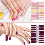 16 Sheets 256 Pieces Nail Polish Stickers Adhesive Full Nail Wraps Solid Color Nail Decals with Nail File for Women Girls DIY Nail Art, Assorted Colors