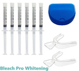 Teeth Whitening Kit 44% Carbamide Peroxide Tooth Bleaching Gel 6 Syringe Dispensers, 2 Thermo Forming Dental Tray with Storage Case.
