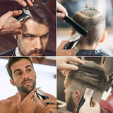 Beard and Hair Trimmer, Hizek Hair Clippers Professional Haircut Kit,Cordless Men's Trimmer with T-blade,3 Adjustable Speeds,LED Display,Blade Lubricating Oil and Guide Combs,for Family Use