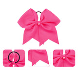 20 Pieces Breast Cancer Awareness Cheerleader Bow Cheerleading Hair Bow Large Hair Bow, 7 Inch (Light Pink)