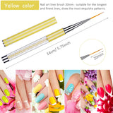 Bememo 5 Pieces Nail Brushes for Nail Art, UV Gel Painting Nail Design Brush Nail Art Pens, Nail Art Liner Brushes Nail Dotting Painting Drawing Pen Set 5/7/9/11/20 mm