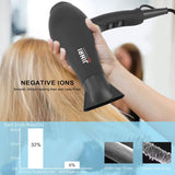 Professional Salon Infrared Hair Dryer, Powerful 1875 watt Negative Ionic Blow Dryers for Fast Drying, Pro Ion Quiet Hairdryer with Diffuser & Concentrator & Comb (Black)