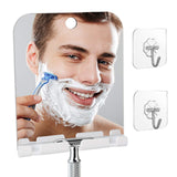 Fogless Shower Mirror, Anti Fog With Shaver holder square Bathroom Shaving Mirror, Fog-Free Wall Hanging Mirror for Bathroom Home Traveling