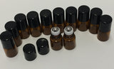 144 Amber Glass 2 ml, 5/8 Dram Mini Roll-On Glass Bottles with Stainless Steel Roller Balls - Refillable Aromatherapy Essential Oil Roll On (144)