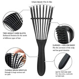 Detangling Brush for Women Include 9-Row Cushing Nylon Bristle,Shampoo Brush, Double Sided Hair Edge Brush,5 Crocodile Clips Hair Detangling Brush Comb Set For Afo Woman For Thick Curly Hair 9 Pcs