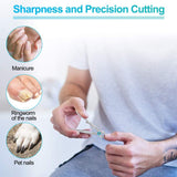 Nail Clipper Set,15mm Wide Jaw Opening Sharp Fingernail Clippers Toenail Clippers Nail Clippers for Thick Toenails or Tough Fingernails,Good Gift for Men and Women, Seniors,Stainless Steel 2Pcs