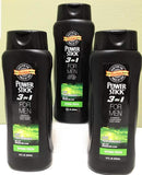 3 pack of Powerstick 3-in-1 Body wash shampoo and conditioner for men in Spring Fresh
