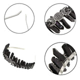 Aura Headband Raw Crystal Crown - Rhinestone Tiara Mermaid Hair Accessories for Women Party Wedding(Black)