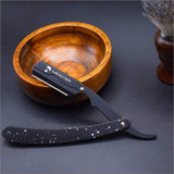 Matte Black Straight Edge Razor | Razor for Men | Eyebrow Razor | Essential for barber kit | Barber Razor | Barber Supplies Straight Razor with 10 blades by “MEISTER”