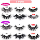 BEEOS Luxury False Eyelashes 3D Siberian Mink Lashes, 16-25 mm 6 Styles Multipack 100% Real Mink Fur Handmade High Volume Fluffy Eye Lash 6 Pairs/Queen