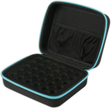 30 Essential Oils Carrying Case for 5ml, 10ml and 15ml Bottles - Hard Shell Exterior Storage Organizer Holds doTerra, Young Living and Endless Others by Soothing Wellness Essentials (Caribbean Blue)