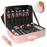 MONSTINA Large Makeup Case,Professional Makeup Artist Case Backpack Makeup Organizer Bag,Portable Cosmetics Storage Box for Women with Adjustable Strap and Compartment