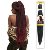 AU-THEN-TIC Authentic Crochet Braid Pre-Stretched B-Easy Braid 26" Ez Braid Braiding Hair Extensions Yaki Texture Hot Water Setting, Free Gift (5-PACK, T1B/900)