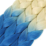 24“ New Fashion Braiding Hair Ombre Jumbo Braiding Hair Extension Jumbo Braids for Box Braids Twist Crochet Hair (Jumbo Braiding-6PCS, Blonde to Blue)