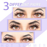 3D Mink Lashes, 20-25mm Dramatic Mink Eyelashes Full Strips False Mink Lashes 3 Pairs 1 Pack Fluffy Handmade False Eyelashes 3 Styles from WENNALIFE, HOT SUMMER