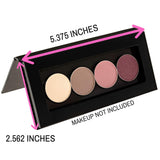 Magnetic Eyeshadow Palette Empty 2PC - Beauty Junkees Compact Mini Makeup Pallete for Depotting Eye Shadow, Blush, Contour, Bronzer, Highlighter Pans, Metal Stickers, Purse, Travel, Two Pack Black