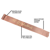 Forty & Fabulous Rose Gold 40th Birthday Celebration Tiara Themed Headband with Matching Sash