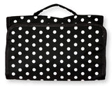 Hanging Toiletry Cosmetic Organizer Bag Roll up for Storage Travel Custom Embroidery Available (Black White Dots)