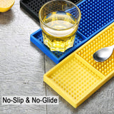 Noverlife 2PCS Yellow Rubber Bar Mats, Non-Slip Bar Service Spill Mat Bar Table Mat Restaurant Kitchen Counter Bar Pad, Anti-Skid Heat Resistant Barber Station Mat for Hair Salon