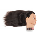20-22" 100% Human Hair Mannequin Head Training Head Cosmetology Manikin Head Doll Head With Free Clamp (natural black)