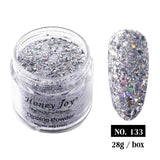 28g/Box Silver Gray Shine Glitter Hexagon Sequins Paillette Dip Powder Nails Dipping Nails Long-lasting Nails No UV Light Needed (HJ-ND064B-No.133)