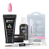 Yayoge Poly Gel Nail Kit With UV Lamp - 30ml Polygel Nail Builder Gel Extension Kit With Slip Solution All In One Set French Nail Art Design Beginner Kit